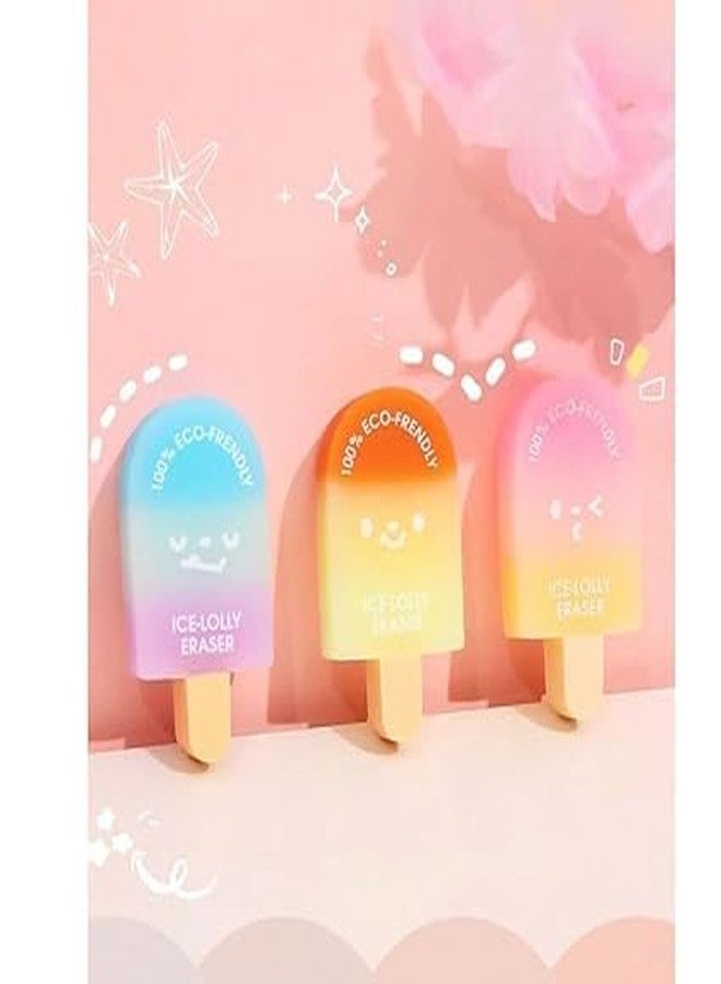 GAMAHA Eco Ice Lolly Erasers - Fun for Kids, Friendly for Earth | Kids' Favorite! 100% Eco-Friendly Ice Lolly Erasers by | Fun, Cute, and Planet Friendly (3 pcs) - Image 2